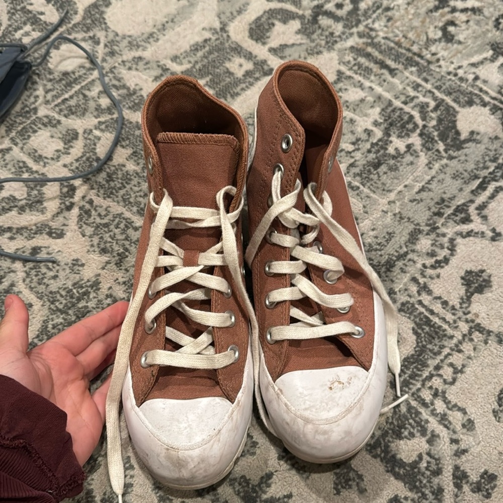 Brown Platform Converse Hightops